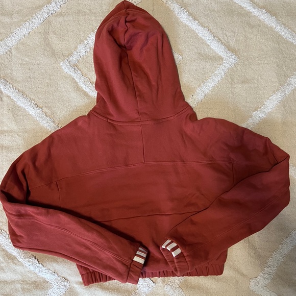 adidas Originals Red Cropped Hoodie Women's Size S - Picture 2 of 12